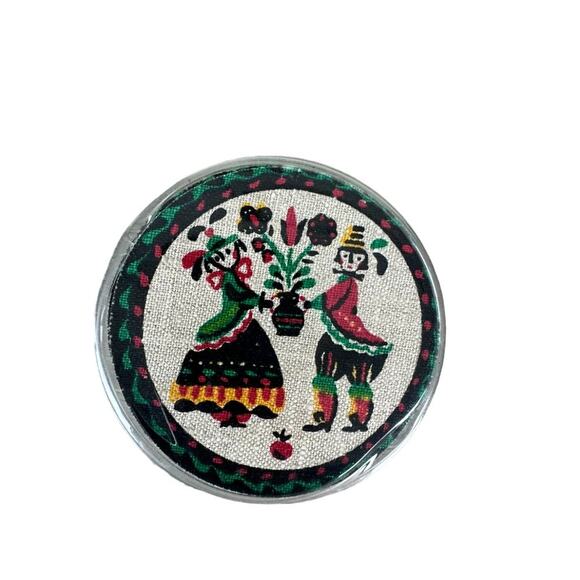 Vintage Parisian Prints Linen on Rubber Coasters Set of 7 Coasters - Picture 4 of 10